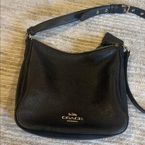 Coach Midnight Black Leather Shoulder Bag